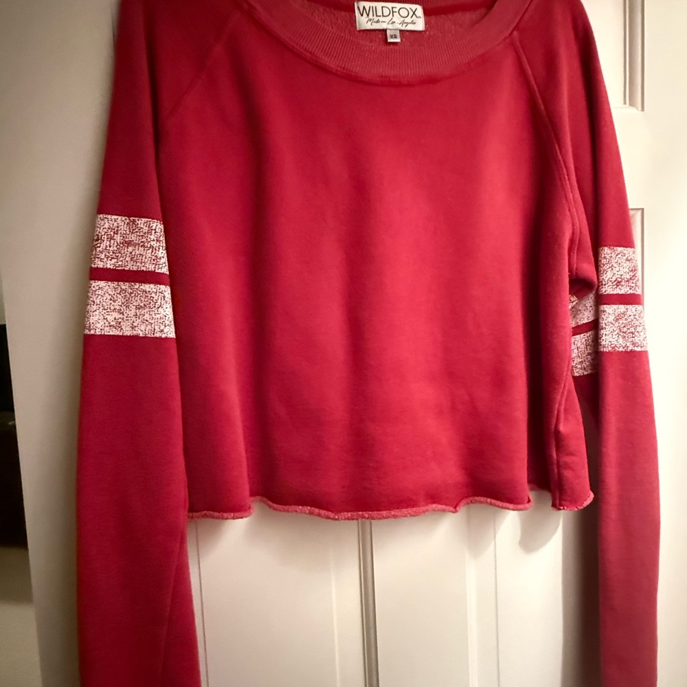 Wildfox Red and White Striped Crop Top